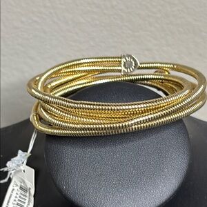 BCBGeneration Gold Tone Statement Spiral Elegant Coil Bracelet NWT